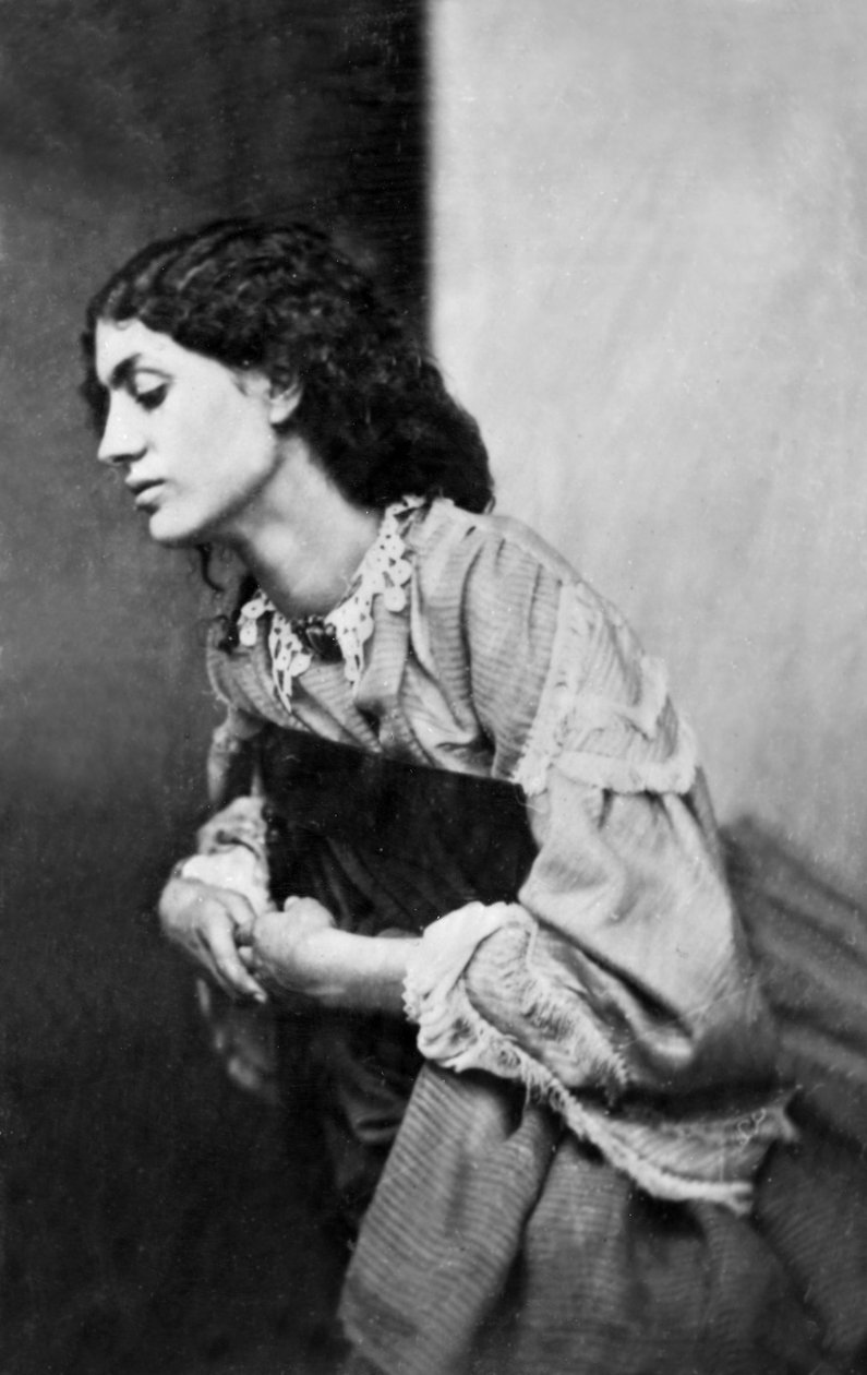Jane Morris, poserad av Dante Gabriel Rossetti, 1865 (albumtryck) av John R. Parsons
