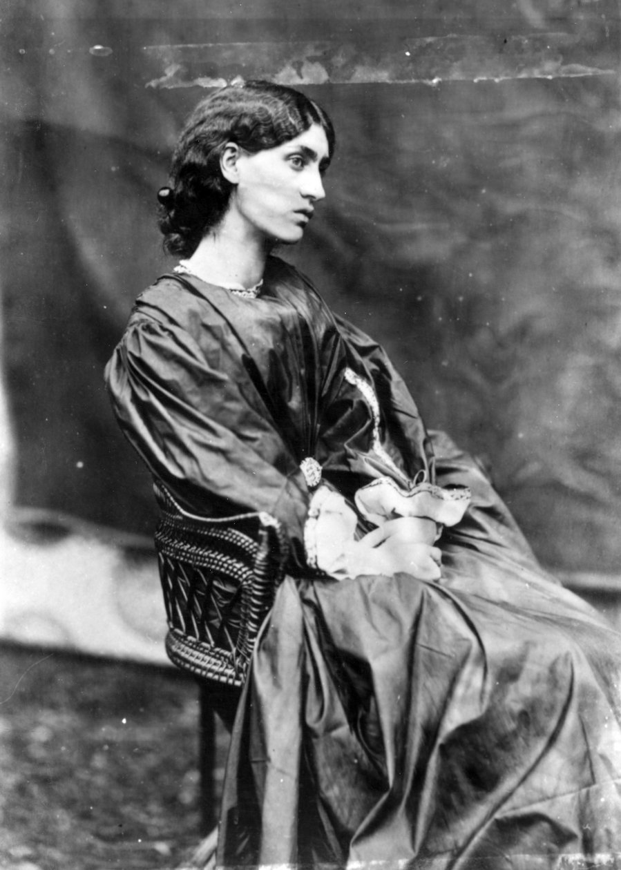 Jane Morris, poseret af Dante Gabriel Rossetti, 1865 (albumin print) swed av John R. Parsons