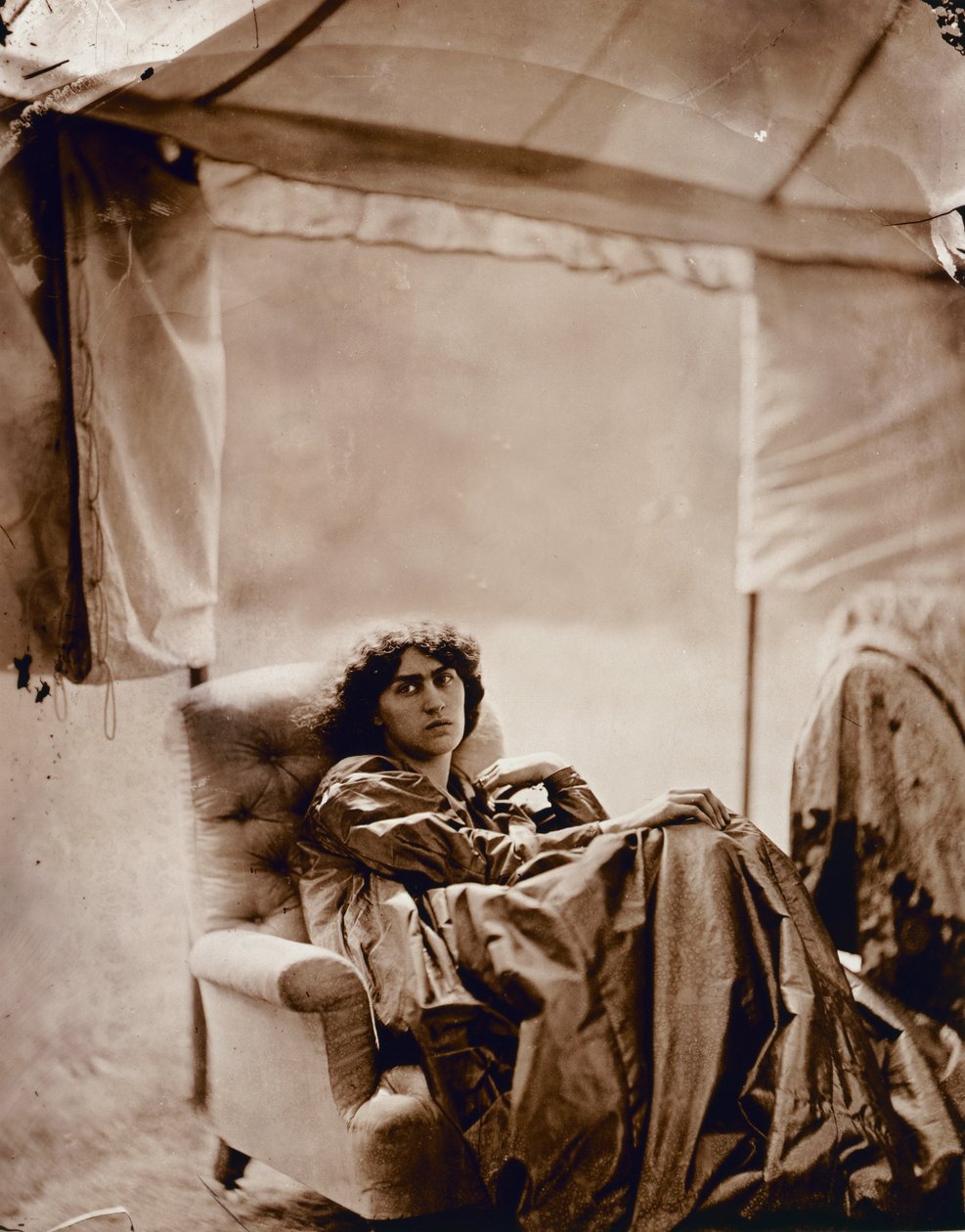 Porträtt av Jane Morris (1839-1914) 1865 (albumintryck) av John R. Parsons