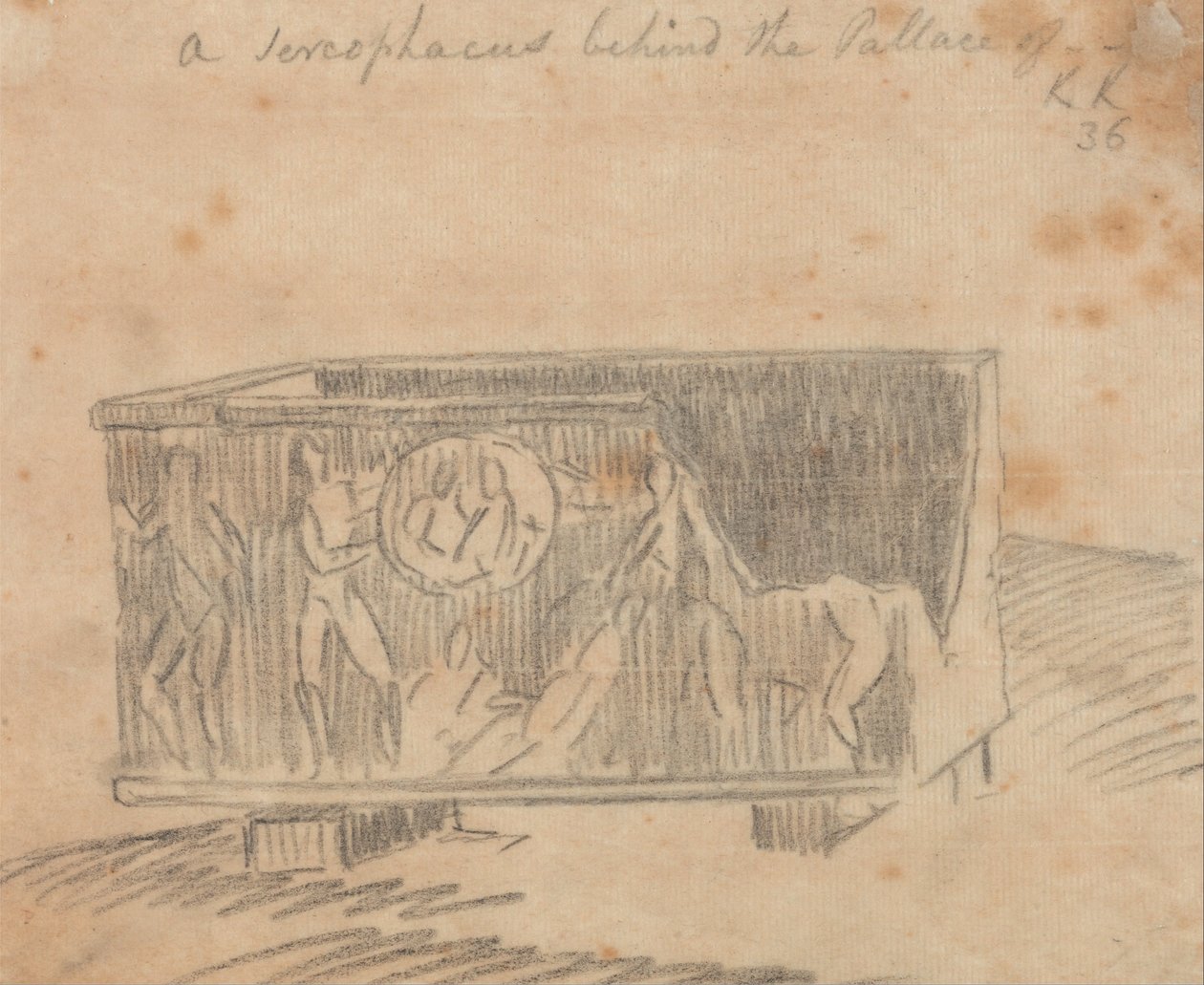 A Sarcophagus Behind the Palace av John Robert Cozens