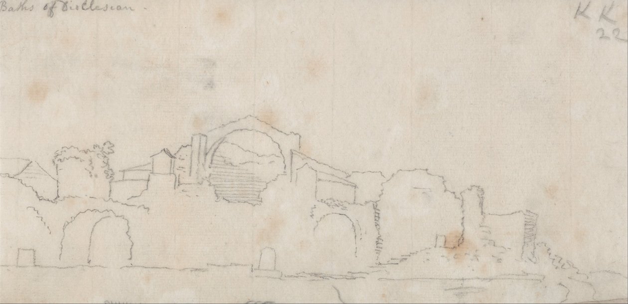 Baths of Dioclesian av John Robert Cozens
