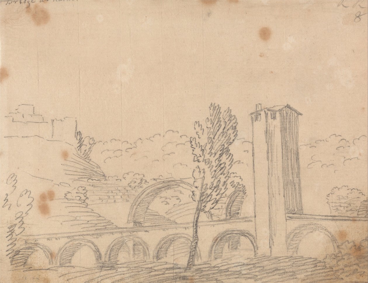 Bridge at Narni av John Robert Cozens