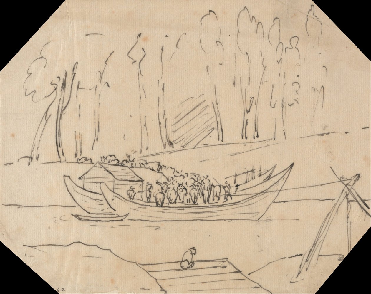 Cattle on a Boat av John Robert Cozens