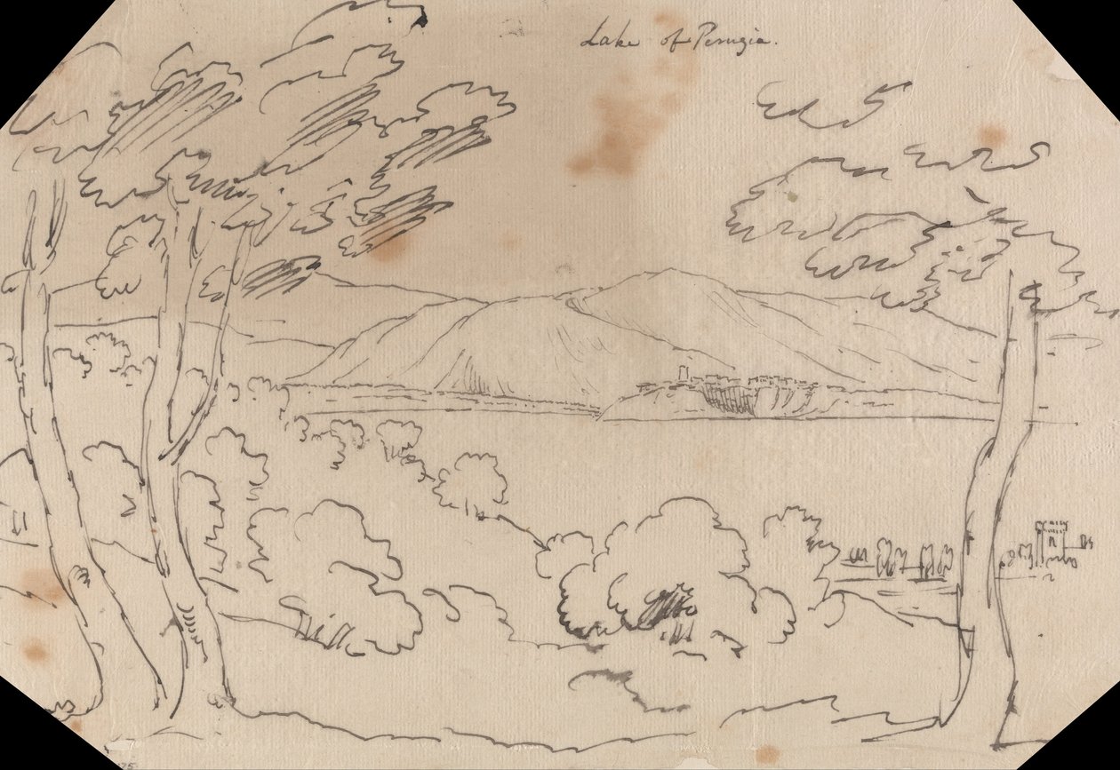 Lake of Perugia av John Robert Cozens