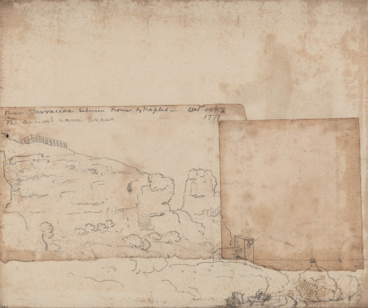 Near Terracina between Rome and Naples, October 1777 av John Robert Cozens