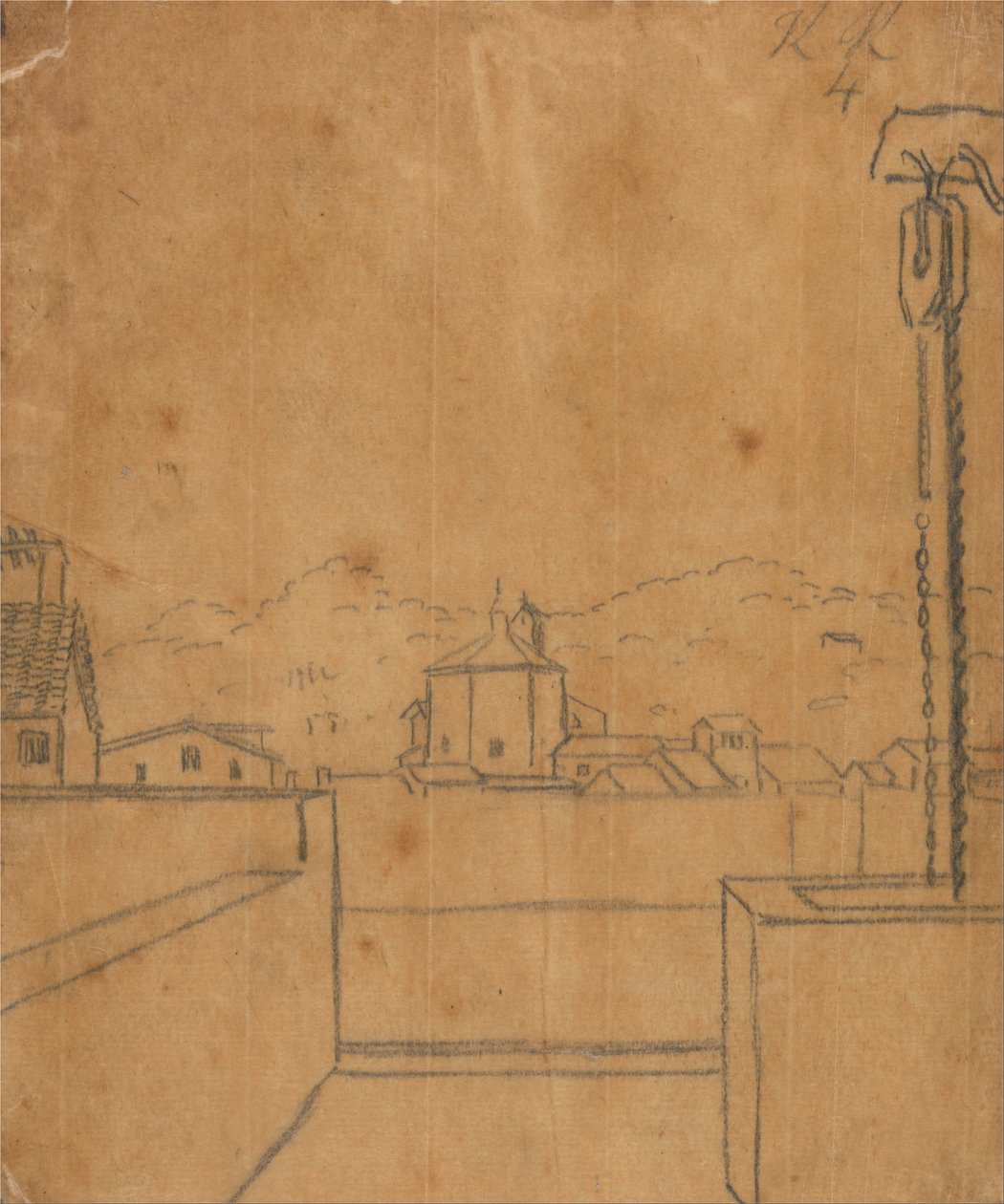 Rooftop View of a Baptistry av John Robert Cozens