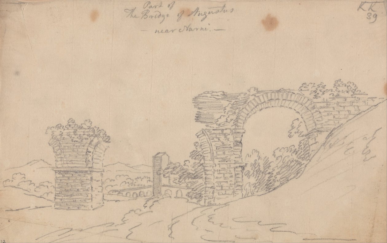 The Bridge of Augustus near Narni av John Robert Cozens