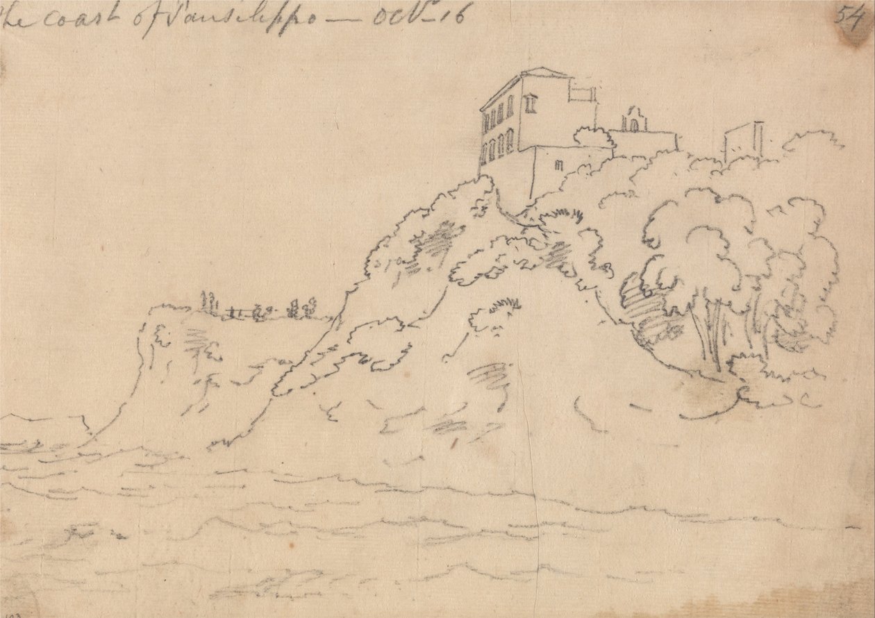The Coast of Posillipo, October 16 av John Robert Cozens