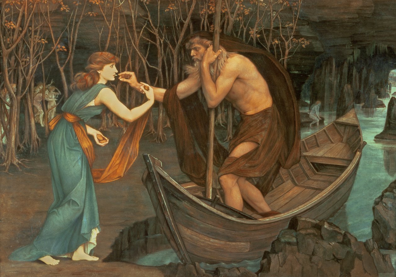 Charon och Psyche av John Roddam Spencer Stanhope