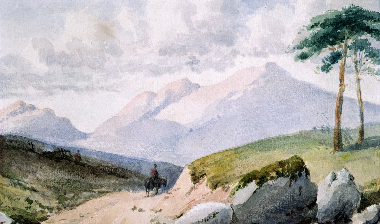 Bergigt landskap av John Ruskin