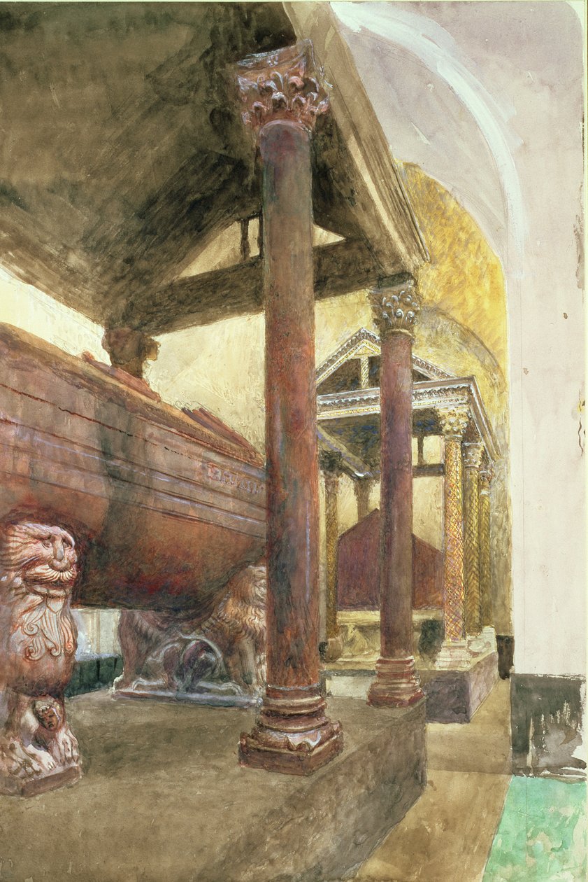 Fredrik II:s grav, Palermo katedral, Sicilien, 1800-talet av John Ruskin