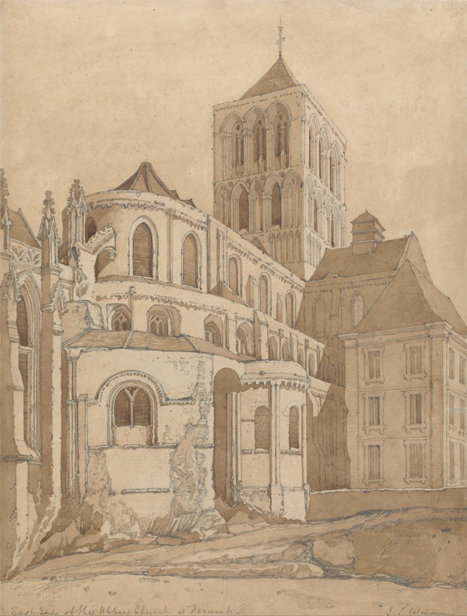 Abbey Church at Fecamp, Normandy av John Sell Cotman