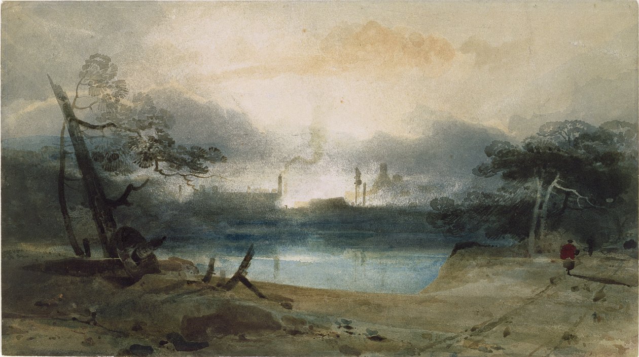 Bedlam Furnace nära Irongate, Shropshire av John Sell Cotman