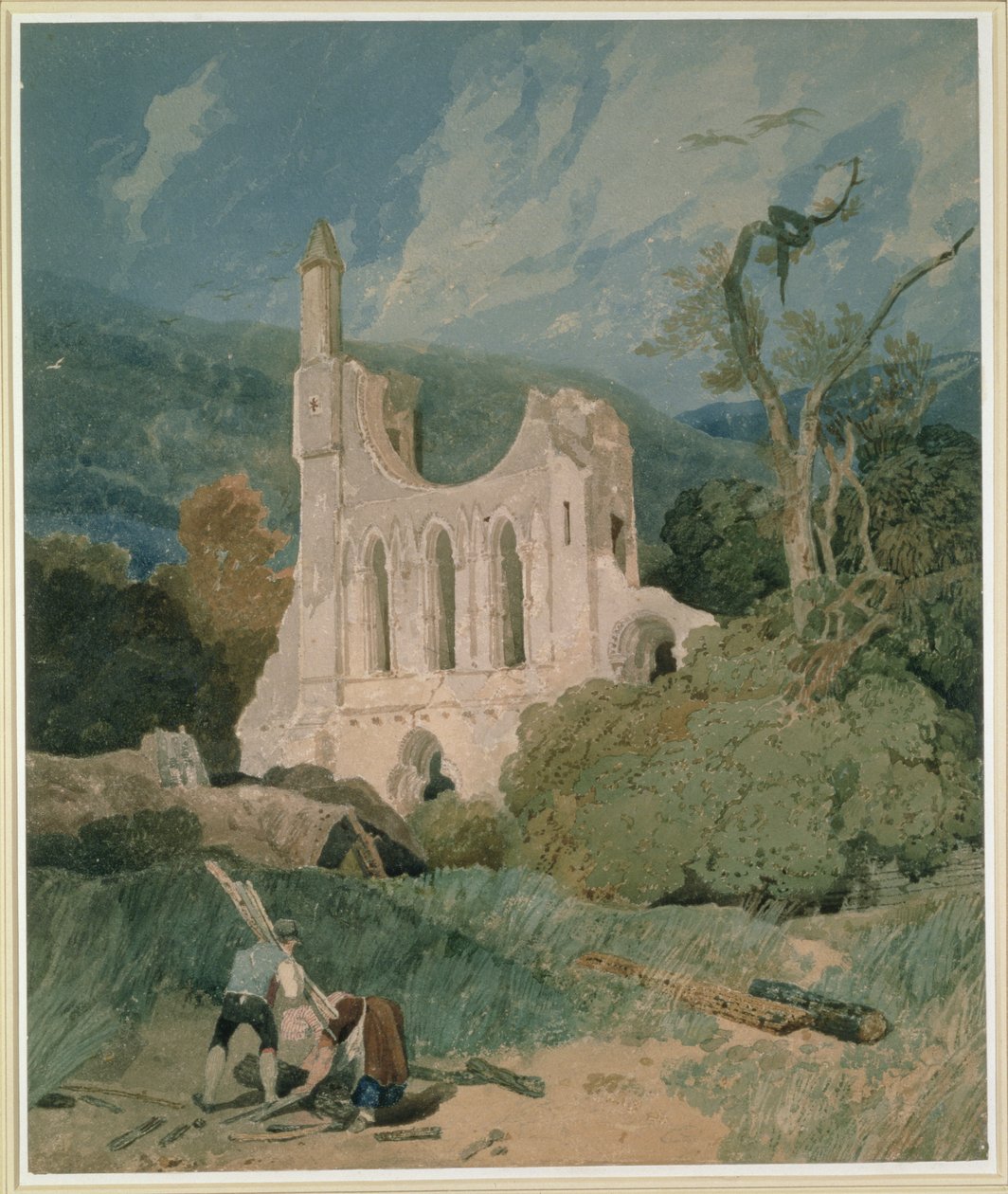 Byland Abbey, Yorkshire, omkring 1809 av John Sell Cotman