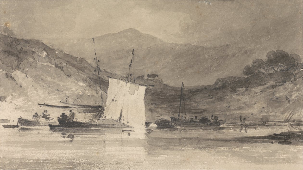 Cader Idris from the Mawddach Estuary above Barmouth av John Sell Cotman