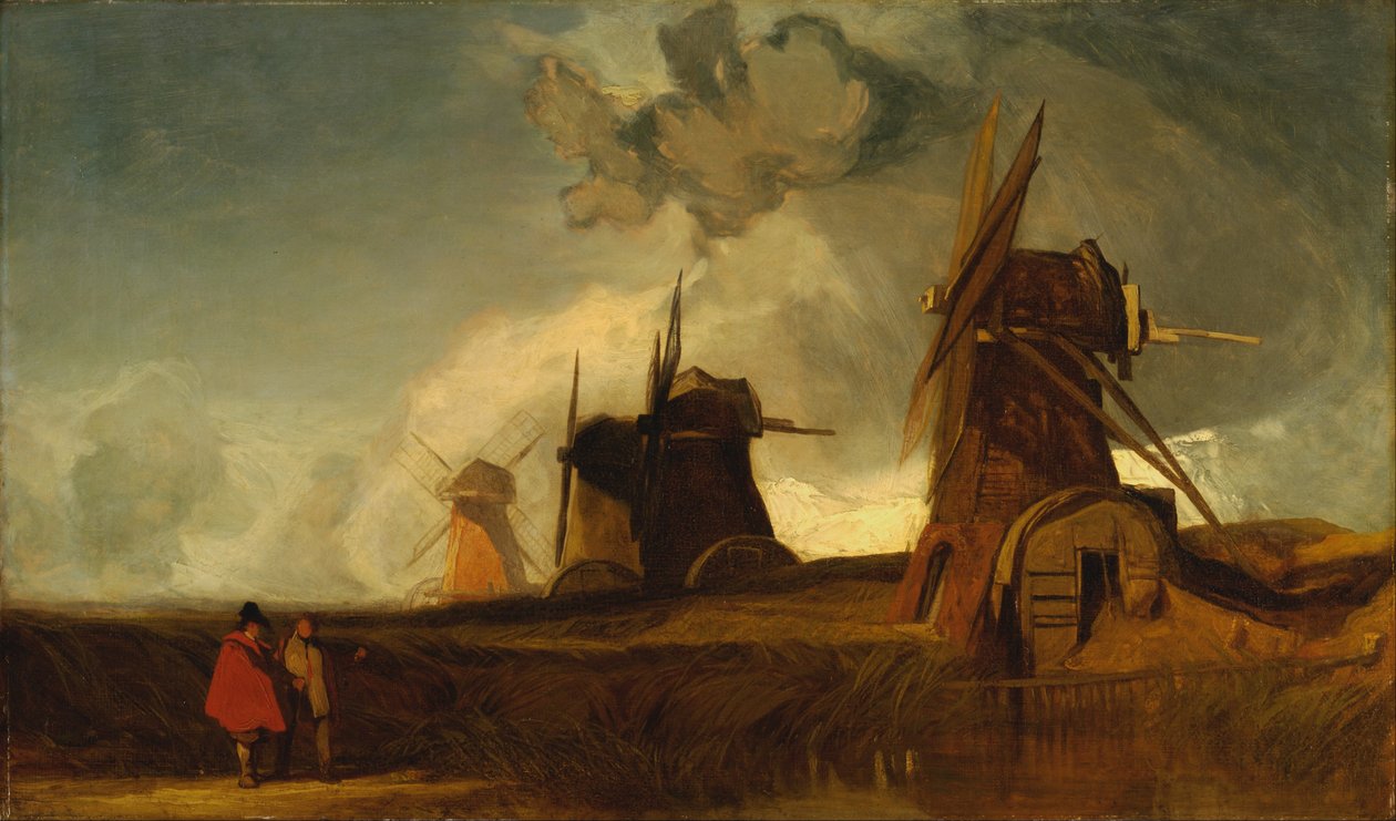 Drainage Mills in the Fens, Croyland, Lincolnshire av John Sell Cotman