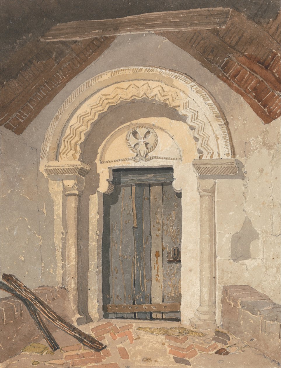 Norman Doorway, Tottenhill Church, Norfolk av John Sell Cotman