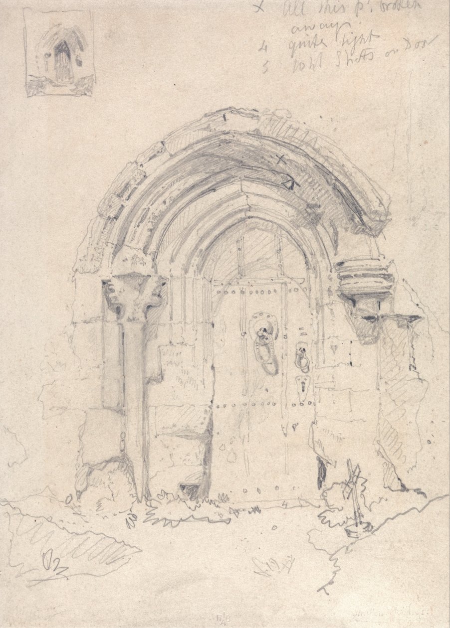 Porch of the Church of Stratton Saint Marys, Norfolk av John Sell Cotman