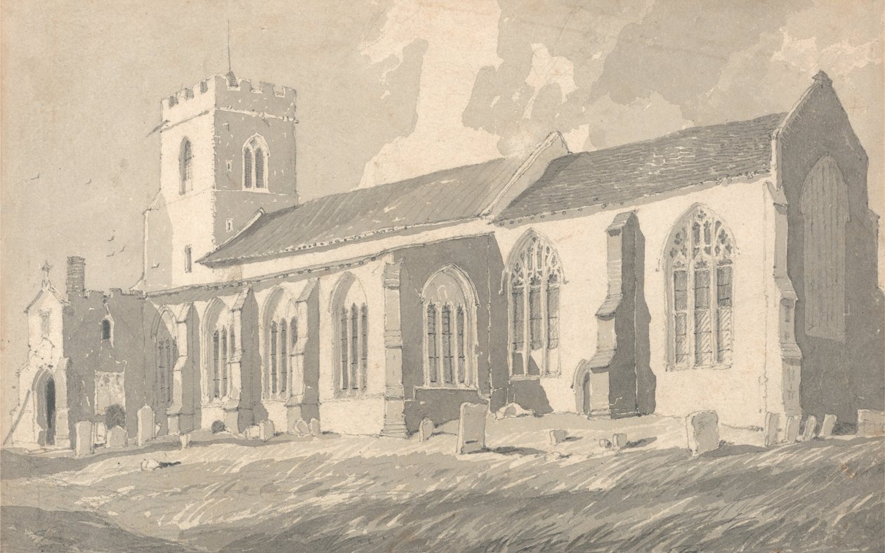 Södra sidan av Catfield Church, Norfolk av John Sell Cotman