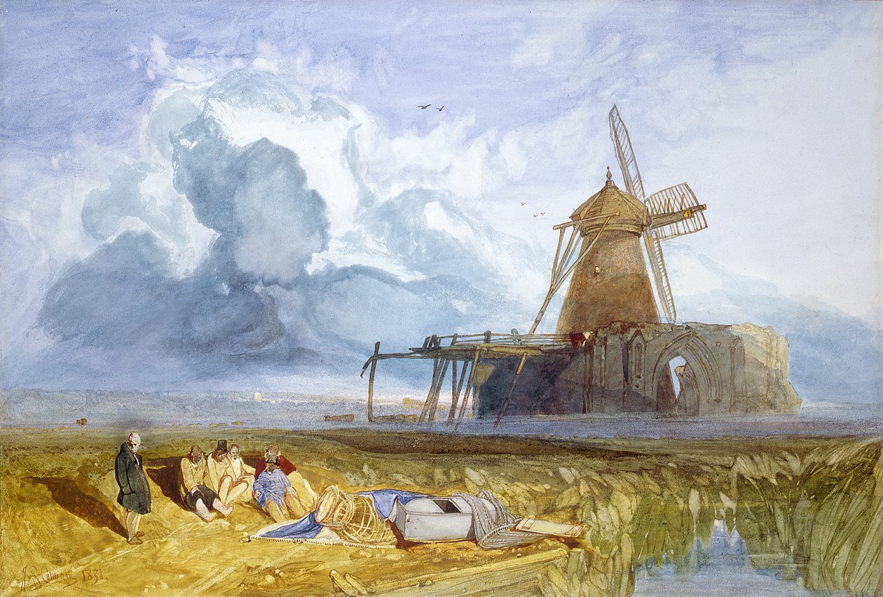 St. Benets Abbey, Norfolk, 1831 (wc på papper) av John Sell Cotman