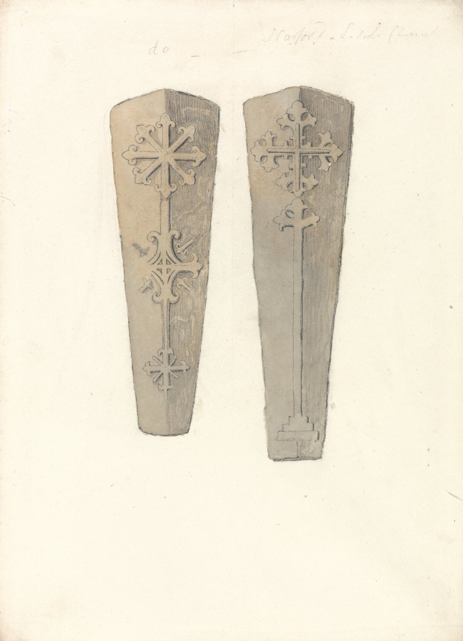 Studies of Two Coffin Lids from  Norfolk Churches av John Sell Cotman