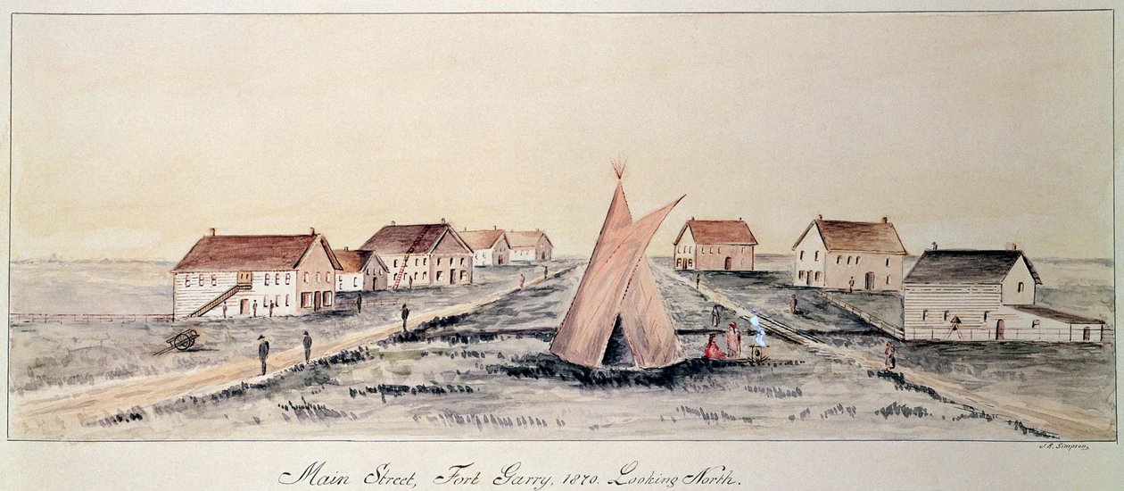 Main Street, Fort Garry (wc på papper) av John Simpson