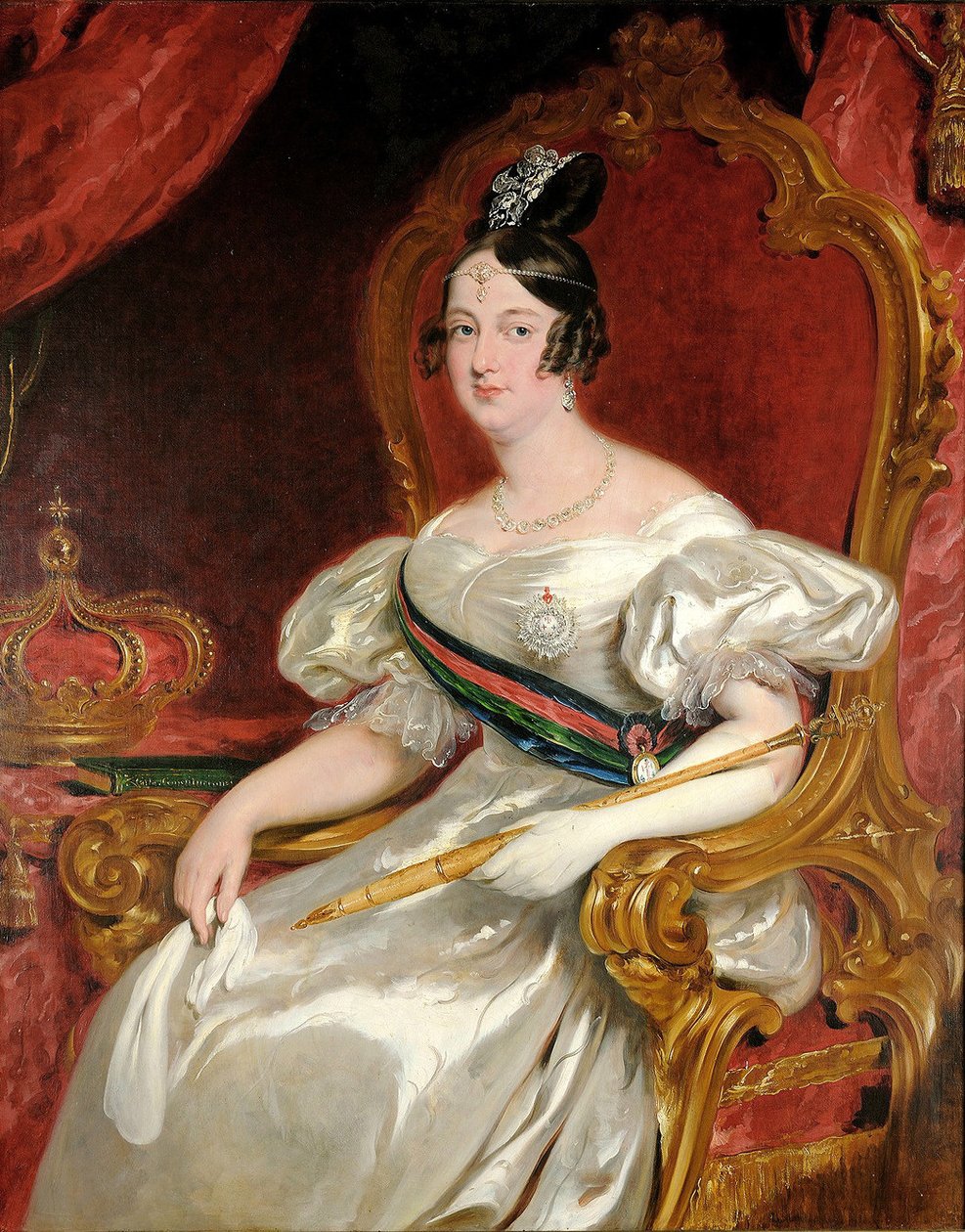 Portrait of D. Maria II, Queen of Portugal 1819-1853 av John Simpson