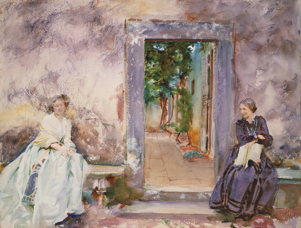 Trädgårdsväggen av John Singer Sargent