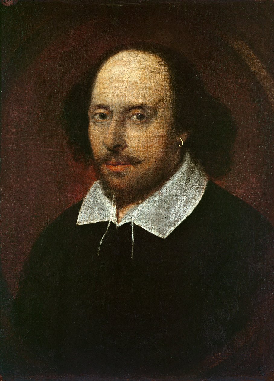 Porträtt av William Shakespeare (1564-1616) c.1610 av John Taylor