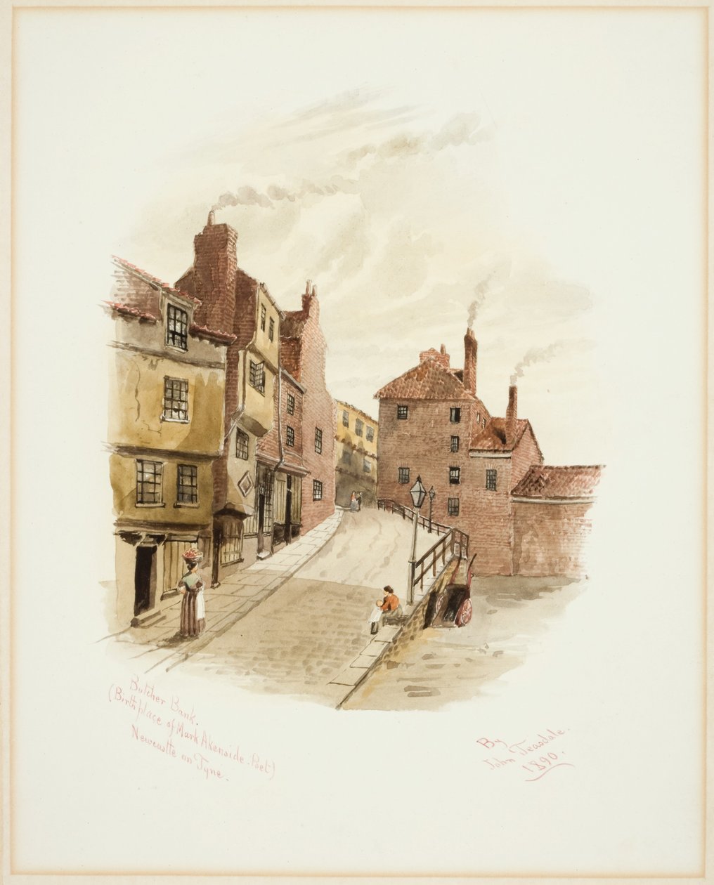 Butcher Bank, Newcastle upon Tyne (färg) av John Teasdale