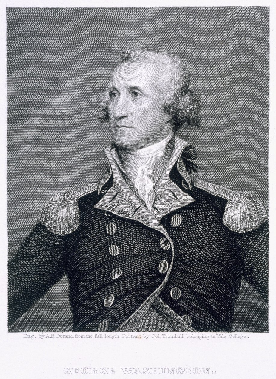 George Washington, graverad av Asher Brown Durand (1796-1886) av John Trumbull