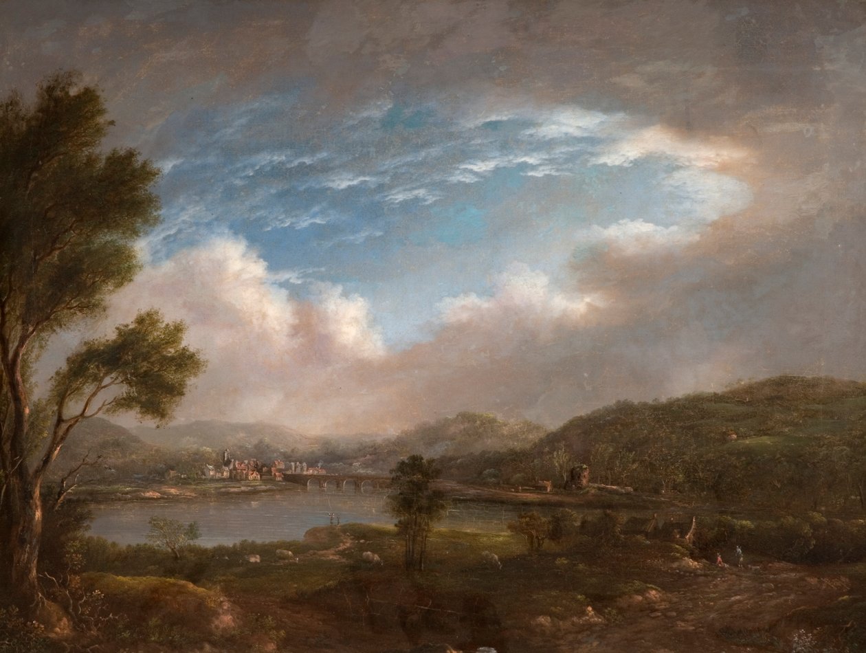 River Scene av John Warwick Smith