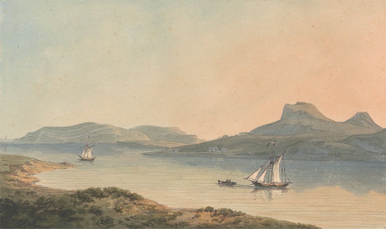 View of the Early Castle of Diganwy av John Warwick Smith