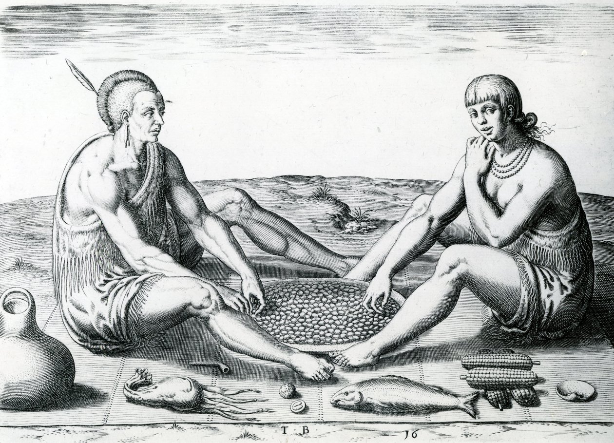 Deras sittande vid köttet, 1590 av John White