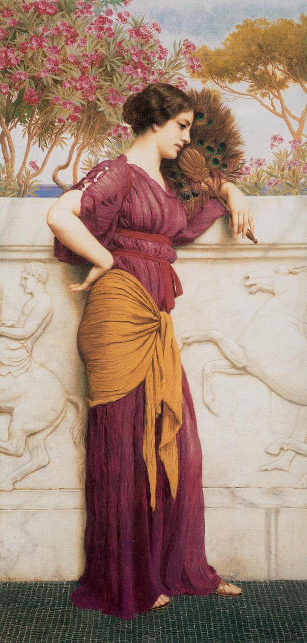 The Peacock Fan av John William Godward