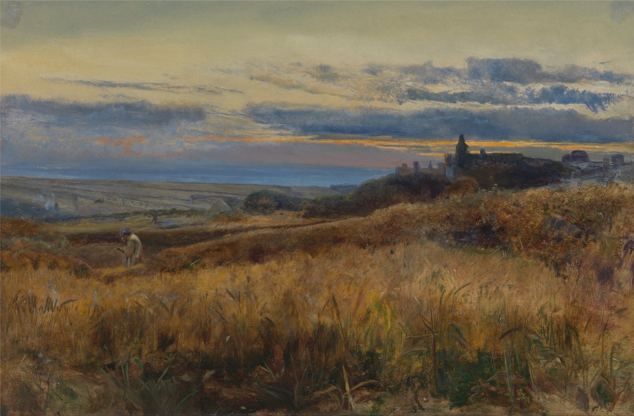 Cornfield vid solnedgången av John William Inchbold