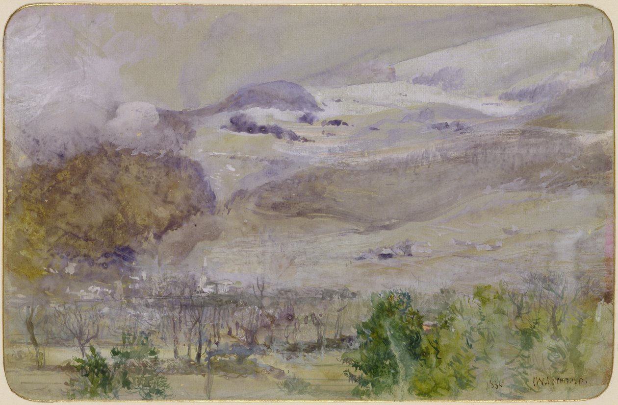 Landskap i en schweizisk dal, 1885 (wc och gouache på papper) av John William Inchbold