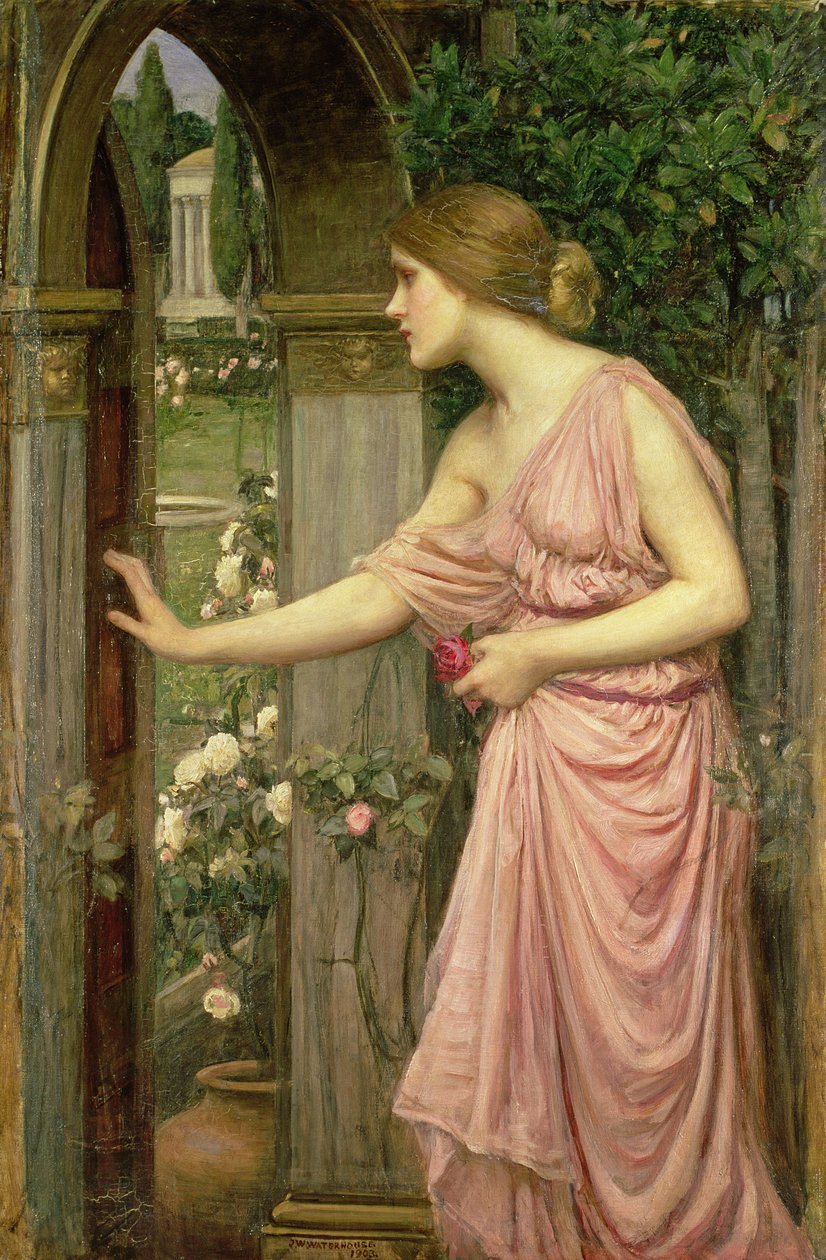 Psyche kommer in i Amors trädgård, 1903 av John William Waterhouse