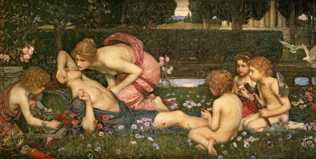 Adonis uppvaknande, 1899 av John William Waterhouse