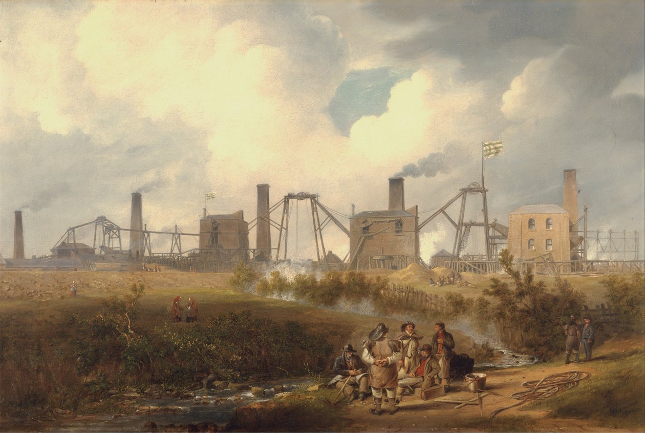 En vy över Murton Colliery nära Seaham, County Durham av John Wilson Carmichael