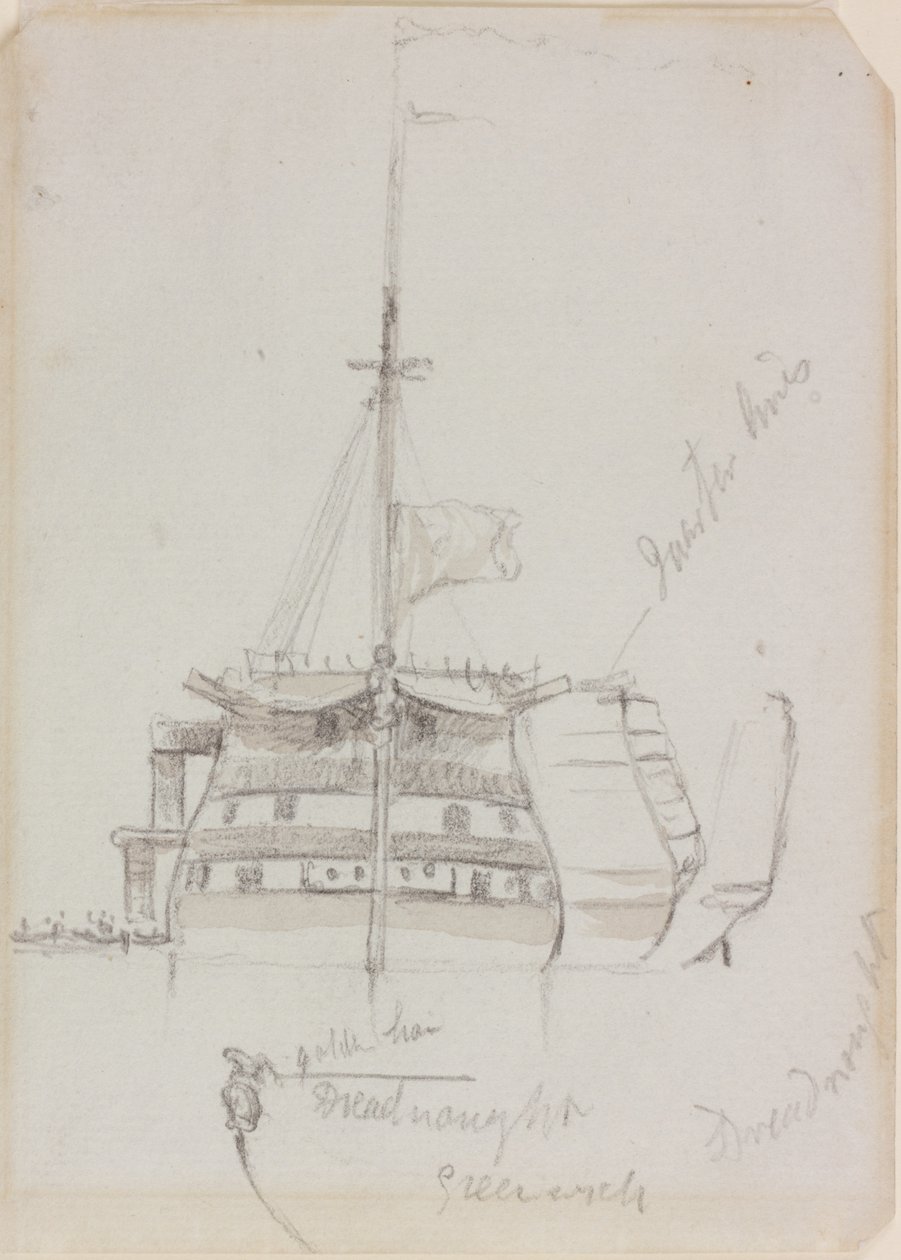 Dreadnought (bläck (brunt) och penna på papper) av John Wilson Carmichael