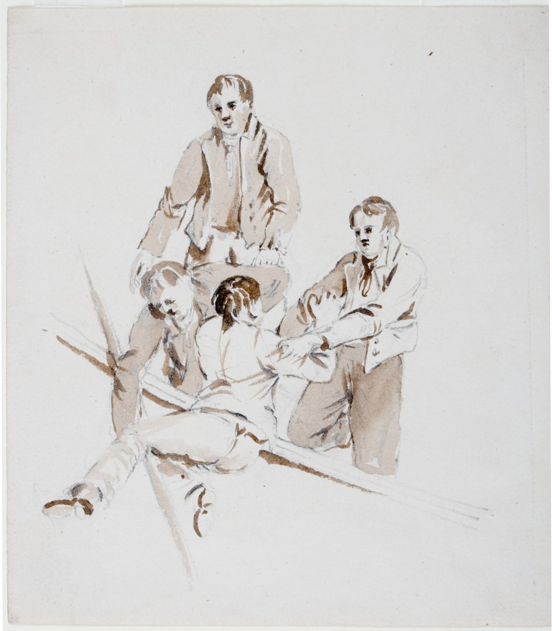 Study of Sailors (penna och akvarell på papper) av John Wilson Carmichael