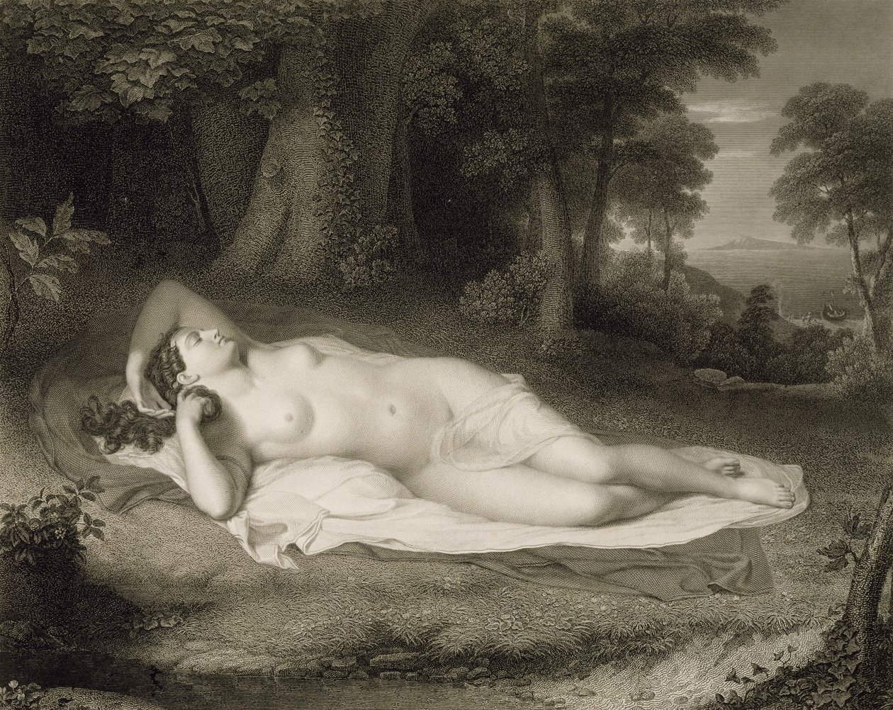 Ariadne, graverad av Asher Brown Durand (1796-1886) av John after Vanderlyn