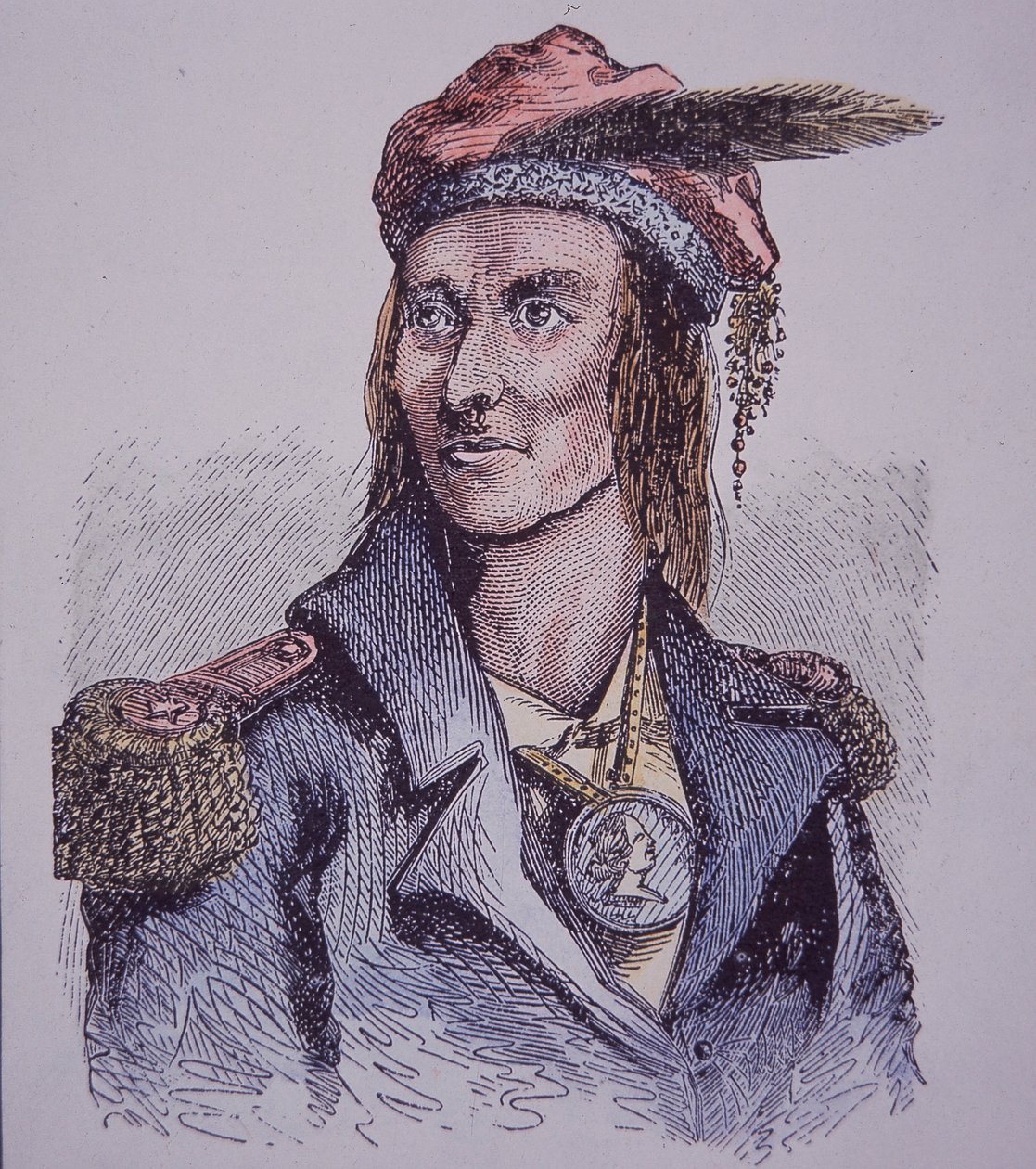 Tecumseh (färgat gravyr) av Walter Charles Mills