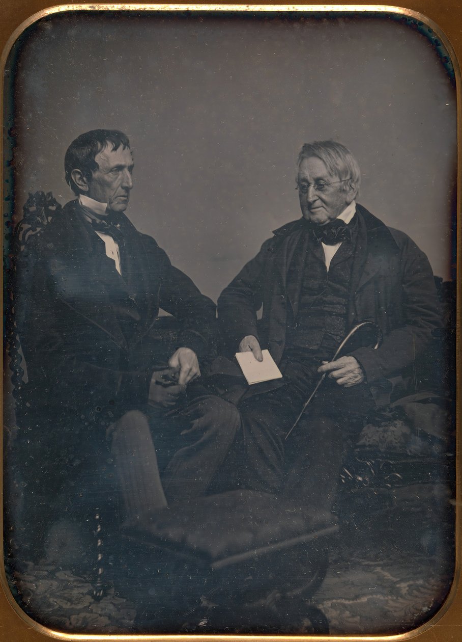 Två äldre män samtalar, ca. 1850. av John Adams Whipple