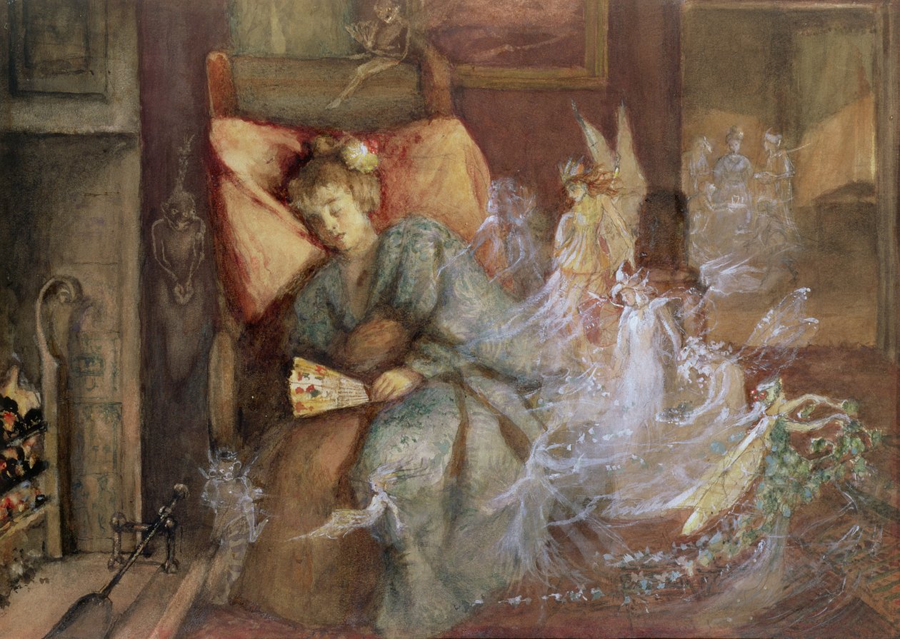 The Dream (wc, gouache på papper) av John Anster Fitzgerald