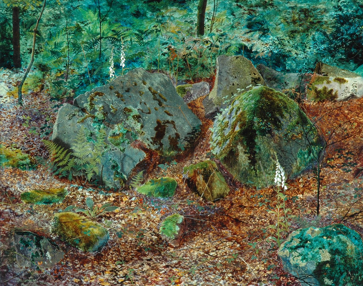 A Mossy Glen, 1864 av John Atkinson Grimshaw