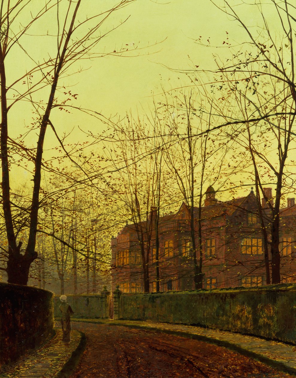 Golden Autumn (olja på duk) av John Atkinson Grimshaw