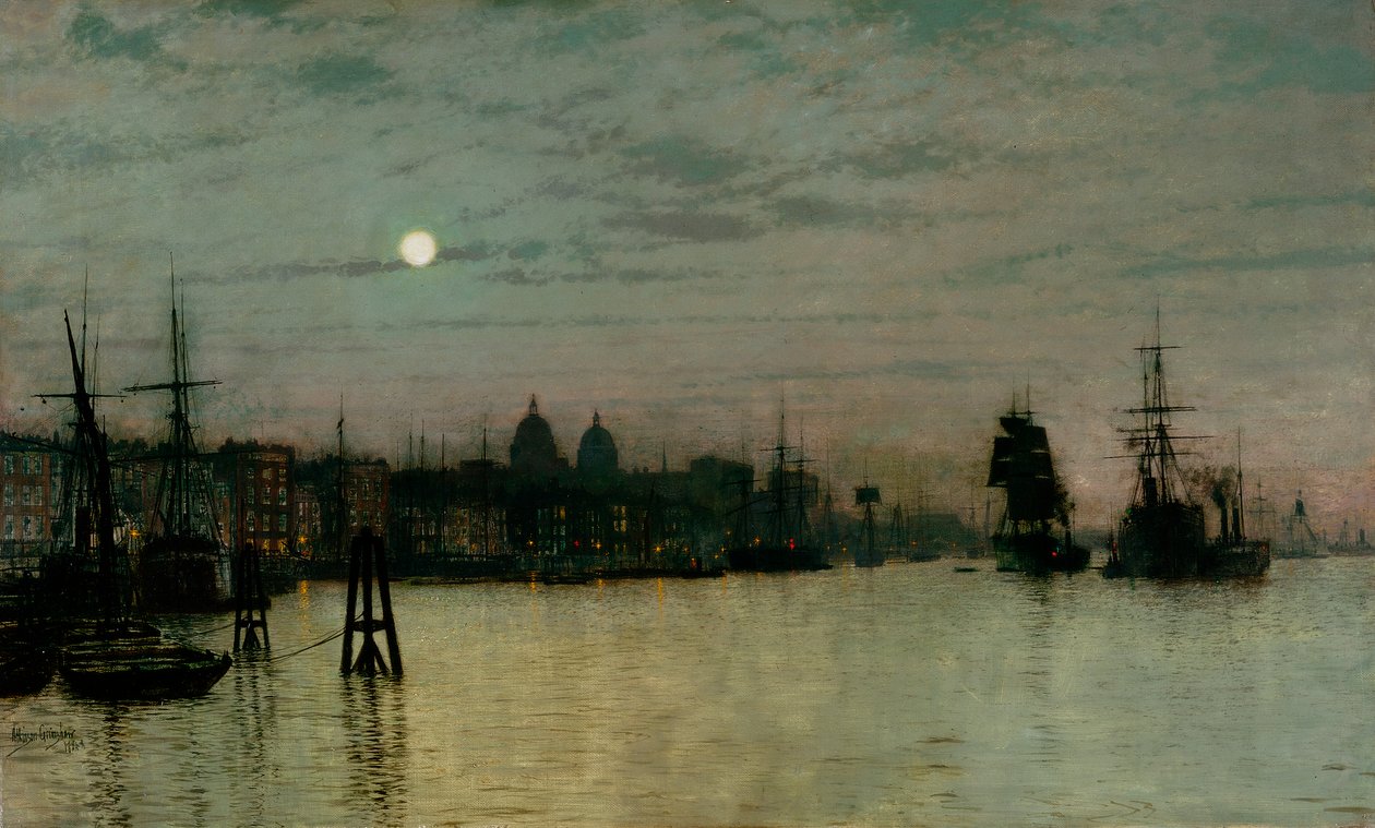 Greenwich, halvtid, 1884 av John Atkinson Grimshaw