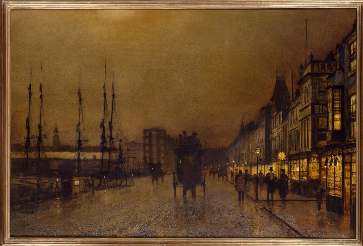 J.A.Grimshaw, Glasgow / målning av John Atkinson Grimshaw